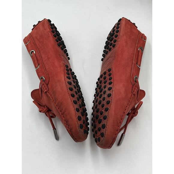 Tod's Gommino Orange Nubuck Leather Bow Detail Loafers Driving Shoe Sz 34/3 - Picture 6 of 14